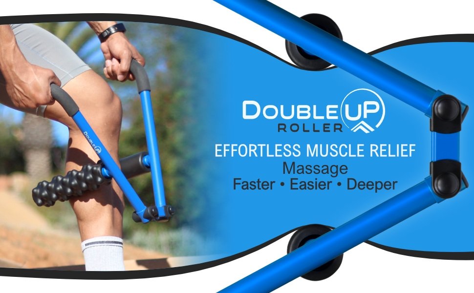 DoubleUP Roller Leg Massage Calf Muscle Roller Stand Up Dual Rollers