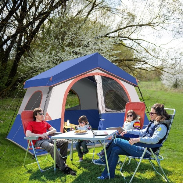 HIKERGARDEN 8 Person Camping Tent - Portable Family Cabin Tent for Camp, Windproof Fabric Camp Tent Outdoor for Hiking, Backpacking, Traveling-12'x9'x80in(H) - Imagen 18