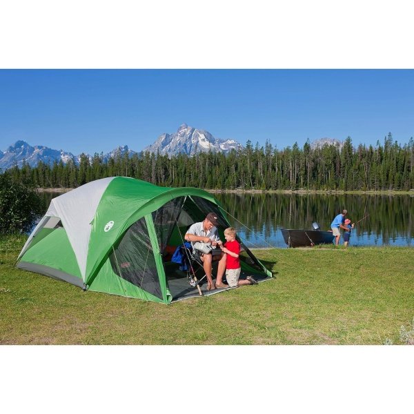 Coleman Evanston Screened Camping Tent, 6/8 Person Weatherproof Tent with Roomy Interior Includes Rainfly, Carry Bag, Easy Setup and Screened-In Porch - Image 5