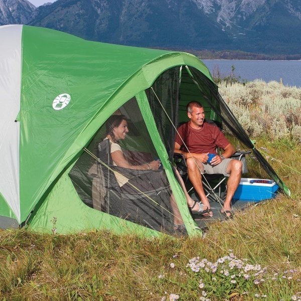 Coleman Evanston Screened Camping Tent, 6/8 Person Weatherproof Tent with Roomy Interior Includes Rainfly, Carry Bag, Easy Setup and Screened-In Porch - Image 9