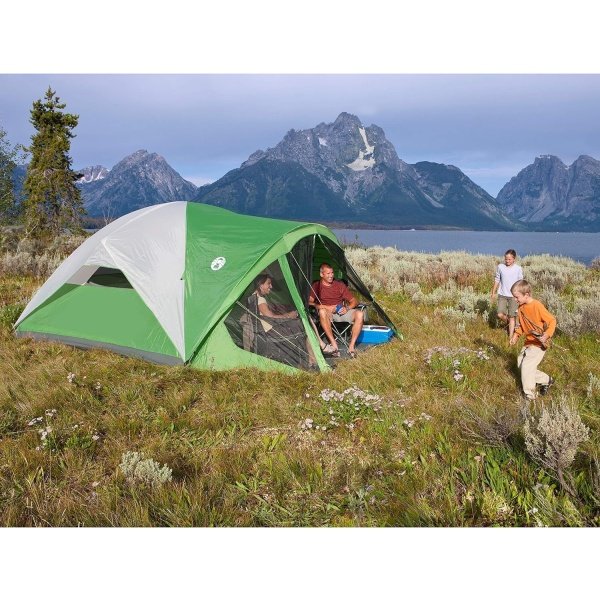 Coleman Evanston Screened Camping Tent, 6/8 Person Weatherproof Tent with Roomy Interior Includes Rainfly, Carry Bag, Easy Setup and Screened-In Porch - Image 14