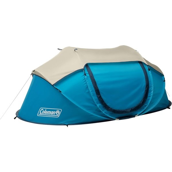 Coleman Pop-Up Camping Tent with Instant Setup, 2/4 Person Tent Sets Up in 10 Seconds with Pre-Assembled Poles, Adjustable Rainfly, & Taped Floor Seams