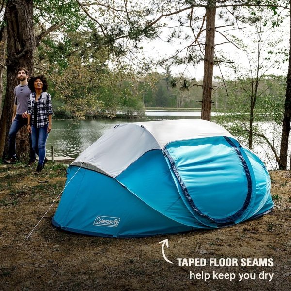 Coleman Pop-Up Camping Tent with Instant Setup, 2/4 Person Tent Sets Up in 10 Seconds with Pre-Assembled Poles, Adjustable Rainfly, & Taped Floor Seams - Image 22