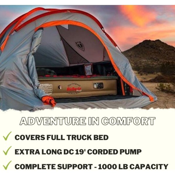 Pittman - Truck Bed Mattress 6.5 Foot Bed  6ft - Pro3 Series - The Original Airbedz Truck Bed Air Mattress 6.5 Bed - Full Size Truck Mattress with 25% More Bed Coverage for Pickup Truck Bed Camping - Imagen 4