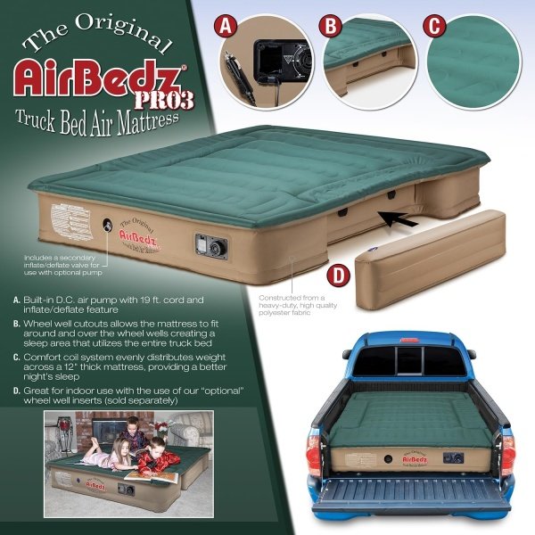 Pittman - Truck Bed Mattress 6.5 Foot Bed  6ft - Pro3 Series - The Original Airbedz Truck Bed Air Mattress 6.5 Bed - Full Size Truck Mattress with 25% More Bed Coverage for Pickup Truck Bed Camping - Imagen 5