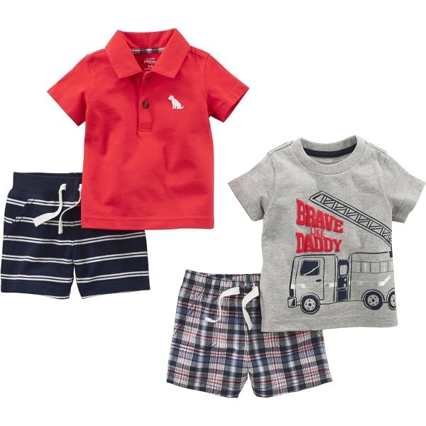 Simple Joys by Carter's Conjunto de ropa de juego de 4 piezas para bebés niños - Image 2