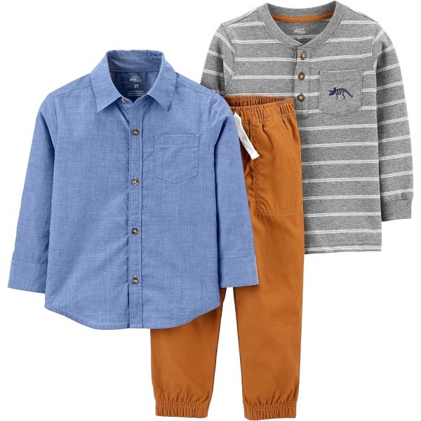 Simple Joys by Carter's Conjunto de ropa de juego de 3 piezas para bebés niños - Image 7