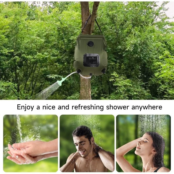 Solar Portable Shower Bag, 5 Gal/20L Solar Heating Camping Shower Bag with Removable Hose&On-Off Switchable Shower Head, Compact Camping Shower for Camping, Hiking, Traveling, Beach Swimming - Image 7