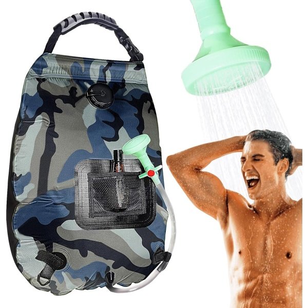 Solar Portable Shower Bag, 5 Gal/20L Solar Heating Camping Shower Bag with Removable Hose&On-Off Switchable Shower Head, Compact Camping Shower for Camping, Hiking, Traveling, Beach Swimming - Image 8
