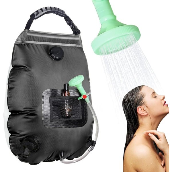 Solar Portable Shower Bag, 5 Gal/20L Solar Heating Camping Shower Bag with Removable Hose&On-Off Switchable Shower Head, Compact Camping Shower for Camping, Hiking, Traveling, Beach Swimming - Image 12