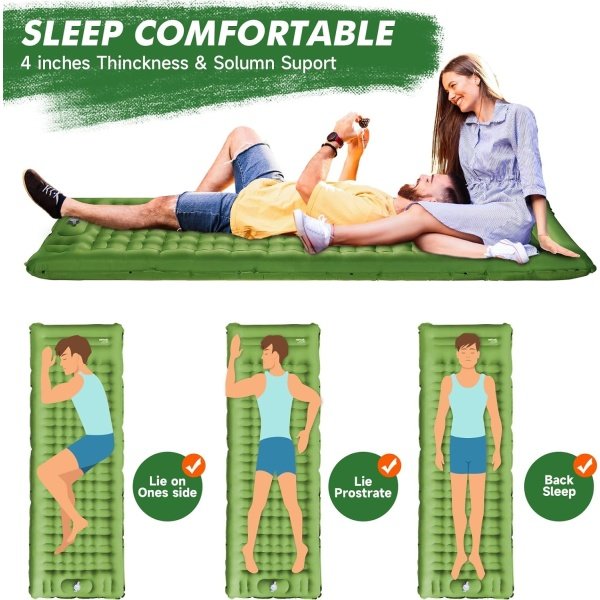 HiiPeak Sleeping Pad for Camping- Ultralight Inflatable Sleeping Mat with Built-in Foot Pump & Pillow, Upgraded Compact Camping Air Mattress for Camping, Backpacking, Hiking - Imagen 31