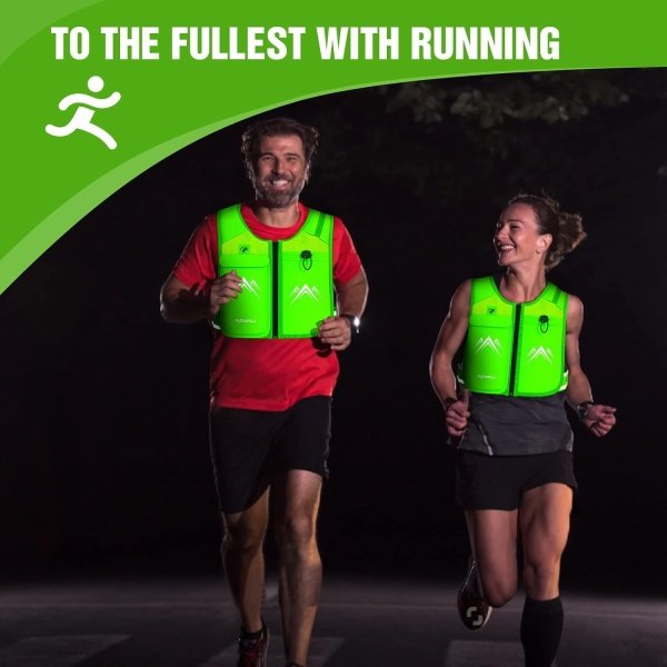 Running Vest, USA Original Patent, Zip Reflective Running Vests with 500ml Hydration Bottle, Adjustable Waistband & Breathable Material, Chest Pack Gear Phone Holder for Running, Men & Women - Image 8