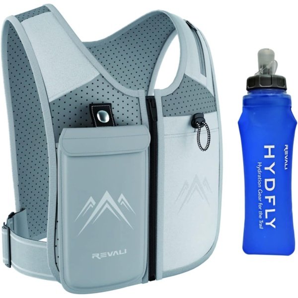Running Vest, USA Original Patent, Zip Reflective Running Vests with 500ml Hydration Bottle, Adjustable Waistband & Breathable Material, Chest Pack Gear Phone Holder for Running, Men & Women - Image 9