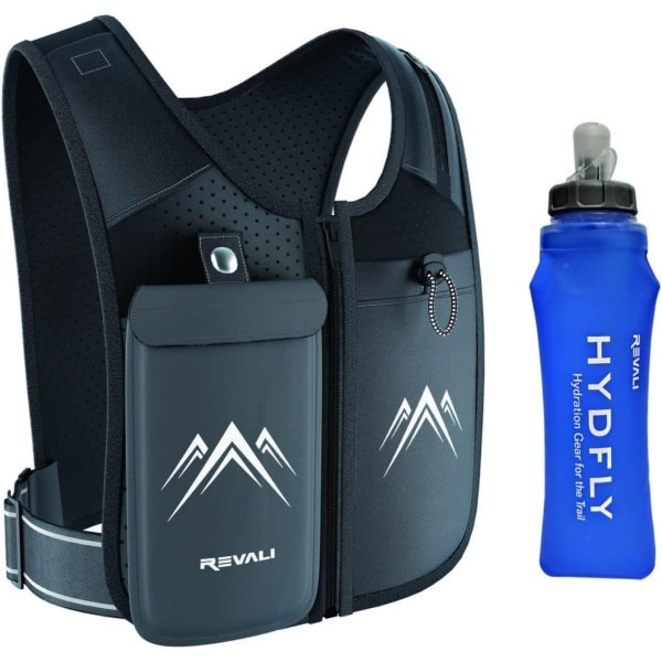 Running Vest, USA Original Patent, Zip Reflective Running Vests with 500ml Hydration Bottle, Adjustable Waistband & Breathable Material, Chest Pack Gear Phone Holder for Running, Men & Women - Image 25
