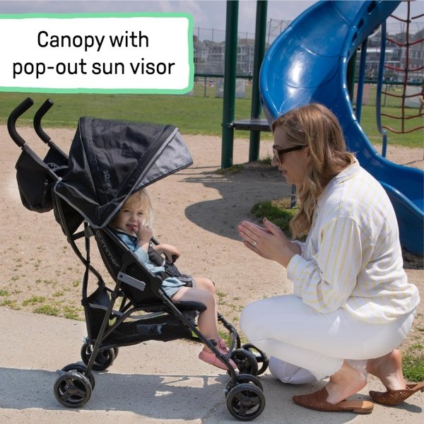 Cochecito Summer Infant 3Dmini Convenience - Cochecito ligero de plegado compacto, reclinación multiposición, toldo con visera emergente y más, cochecito estilo paragüitas para viajes, etc., gris - Image 6