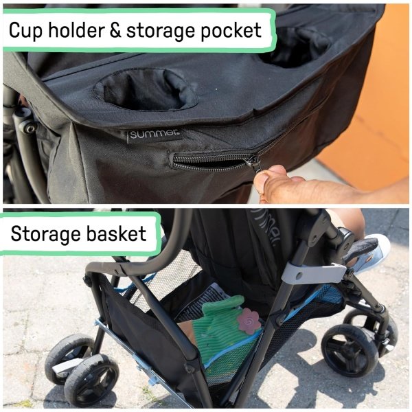 Cochecito Summer Infant 3Dmini Convenience - Cochecito ligero de plegado compacto, reclinación multiposición, toldo con visera emergente y más, cochecito estilo paragüitas para viajes, etc., gris - Image 20