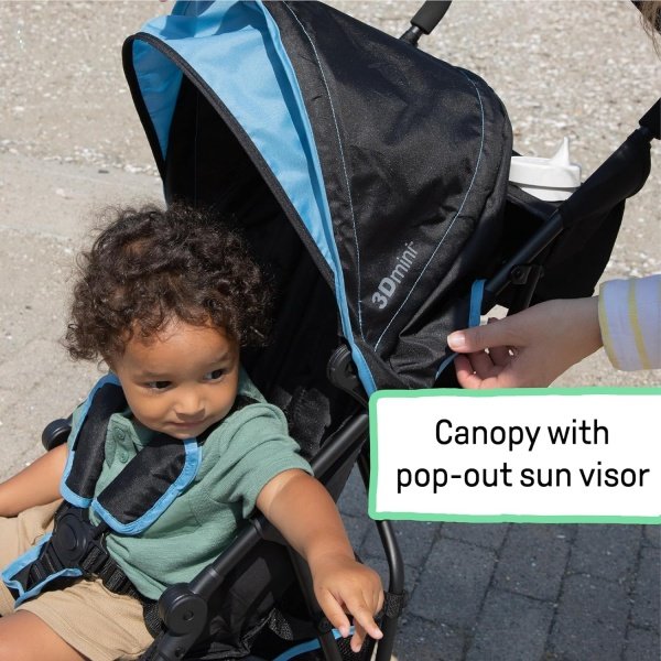 Cochecito Summer Infant 3Dmini Convenience - Cochecito ligero de plegado compacto, reclinación multiposición, toldo con visera emergente y más, cochecito estilo paragüitas para viajes, etc., gris - Image 21