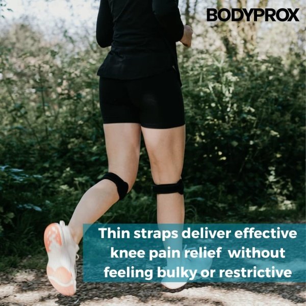 Bodyprox Patella Tendon Knee Strap 2 Pack, Knee Pain Relief Support Brace Hiking, Soccer, Basketball, Running, Jumpers Knee, Tennis, Tendonitis, Volleyball & Squats - Imagen 6