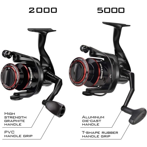 KastKing Brutus Spinning Reel, Freshwater Spinning Fishing Reels, Graphite Frame, CNC Aluminum Spool, 5.2:1 Gear Ratio, 4+1 Ball Bearings - Imagen 5