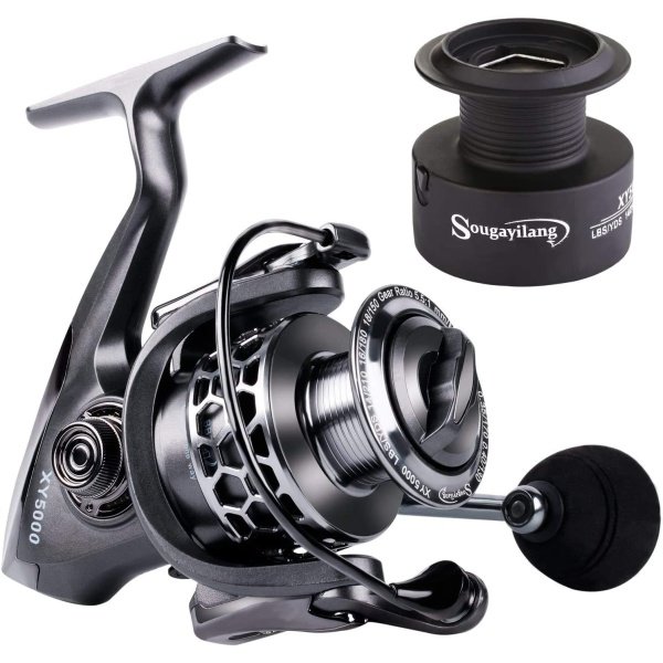 Sougayilang Fishing Reel 13+1BB Light Weight Ultra Smooth Aluminum Spinning Fishing Reel with Free Spare Graphite Spool - Image 12