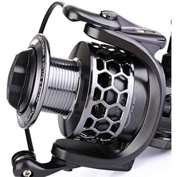 Sougayilang Fishing Reel 13+1BB Light Weight Ultra Smooth Aluminum Spinning Fishing Reel with Free Spare Graphite Spool - Image 15