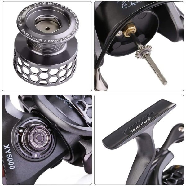 Sougayilang Fishing Reel 13+1BB Light Weight Ultra Smooth Aluminum Spinning Fishing Reel with Free Spare Graphite Spool - Image 16