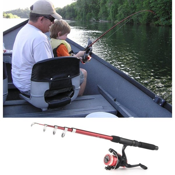 Telescopic Fishing Rod Reel Combo 2pcs 5.9FT/6.89FT Collapsible Fishing Pole Spinning Reel Lures Tackle Bag All-in-one Fishing Gear Fishing Rod Kit for Beginner Youth Adults Kids - Image 2
