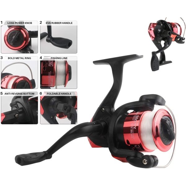 Telescopic Fishing Rod Reel Combo 2pcs 5.9FT/6.89FT Collapsible Fishing Pole Spinning Reel Lures Tackle Bag All-in-one Fishing Gear Fishing Rod Kit for Beginner Youth Adults Kids - Image 5