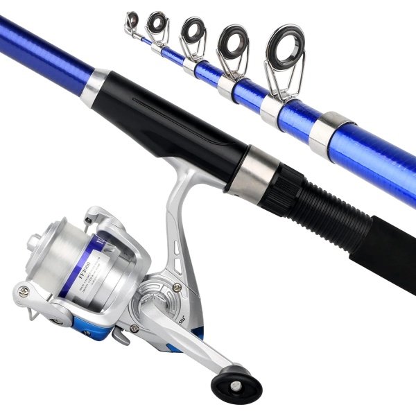 Telescopic Fishing Rod Reel Combo 2pcs 5.9FT/6.89FT Collapsible Fishing Pole Spinning Reel Lures Tackle Bag All-in-one Fishing Gear Fishing Rod Kit for Beginner Youth Adults Kids - Image 13