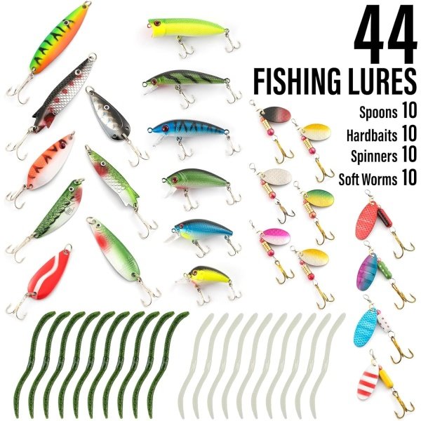 Dr.Fish Fishing Rod and Reel Combos 125-Pieces, Telescopic Spinning Pole Reel Fishing Gear Equipment Set for Adult Collapsible Travel Complete Fishing Sets Men Starter Freshwater - Imagen 4