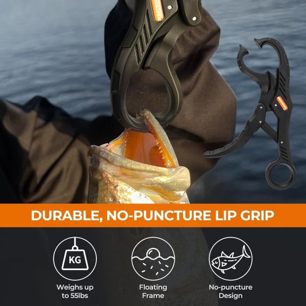 KastKing SteelStream 6pc Fishing Tool Kit - Corrosion Resistant Fishing Pliers with Lanyard, Fillet Knife, Floating Fish Lip Gripper, Fishing Braid Scissors, Tool Retractor, Fishing Gifts for Men - Image 5