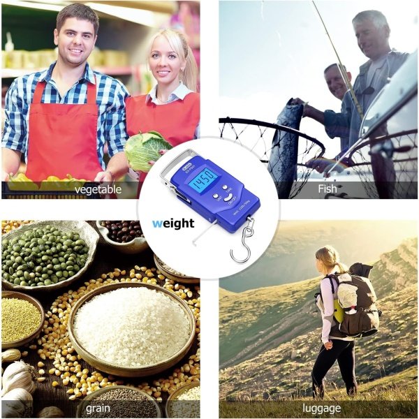 Dr.meter Fish Scale - PS01 110lb/50kg Backlit LCD Display Digital Scale with Built-in Measuring Tape - Fishing Scale with 2 AAA Batteries, Pocket Size - Fishing Gifts for Men - Imagen 21