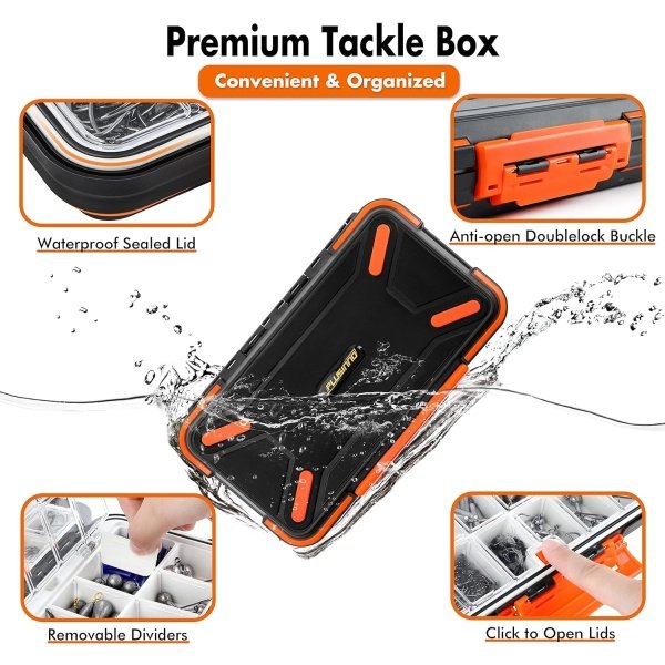 PLUSINNO 264/397pcs Fishing Accessories Kit, Organized Fishing Tackle Box with Tackle Included, Fishing Hooks, Fishing Weights Sinkers, Swivels, Beads, Fishing Gear Set Equipment for Bass Trout - Image 3