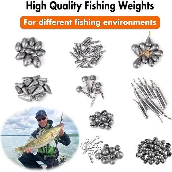PLUSINNO 264/397pcs Fishing Accessories Kit, Organized Fishing Tackle Box with Tackle Included, Fishing Hooks, Fishing Weights Sinkers, Swivels, Beads, Fishing Gear Set Equipment for Bass Trout - Image 4