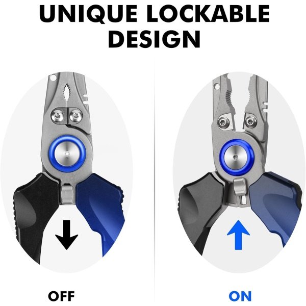 TRUSCEND Lockable Handy Fishing Pliers with Innovative Ergonomic Handle, Saltwater Corrosion Resistant Teflon Coated Fishing Tool, Multi-Function Fishing Gear with Mo-V Cutter, Amazing Fishing Gift - Image 6