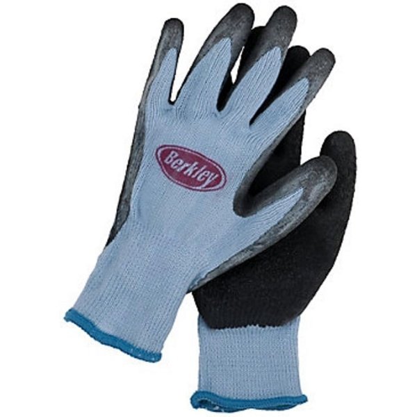 Berkley Coated Fishing Gloves, Blue/Grey