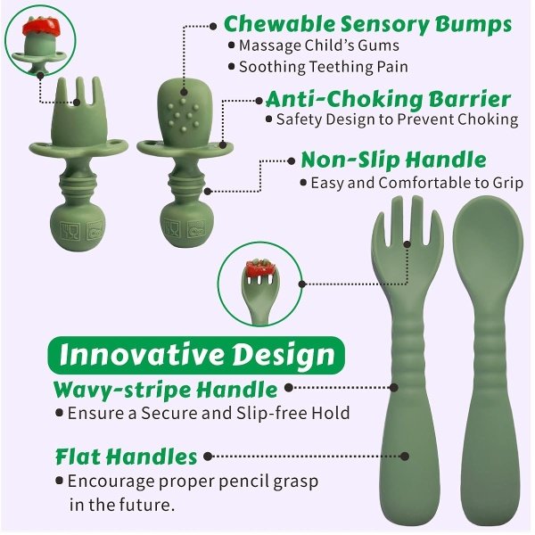 Suministros de destete LED para bebés, juego de alimentación de silicona para bebés, incluye ventosas y platos, utensilios para bebés, cucharas y tenedores, taza para niños pequeños, juego de - Imagen 3