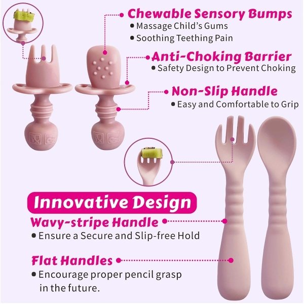 Suministros de destete LED para bebés, juego de alimentación de silicona para bebés, incluye ventosas y platos, utensilios para bebés, cucharas y tenedores, taza para niños pequeños, juego de - Imagen 15