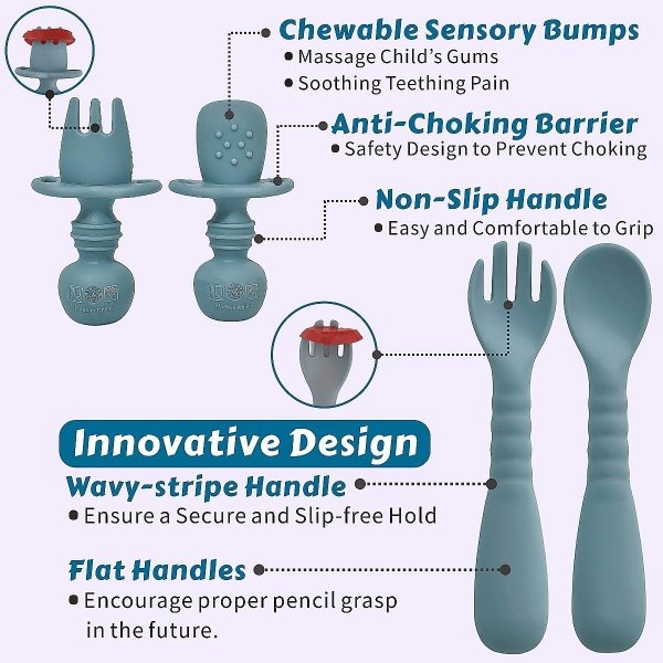 Suministros de destete LED para bebés, juego de alimentación de silicona para bebés, incluye ventosas y platos, utensilios para bebés, cucharas y tenedores, taza para niños pequeños, juego de - Imagen 19
