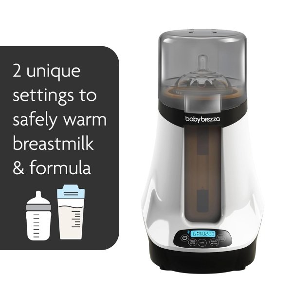 Baby Brezza Calentador eléctrico de biberones seguro e inteligente, calentador de leche materna + calentador de alimentos para bebés + descongelador, calentador universal para todas las botellas de - Imagen 2