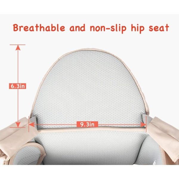 Asiento de cadera para bebé, taburete de cintura para bebé con correa ajustable, bolsillo con hebilla y bolsillo interior suave (gris oscuro) - Image 13