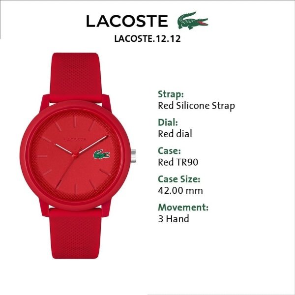 Lacoste 12.12 Men's Classic Water Resistant Quartz Watch - Image 41