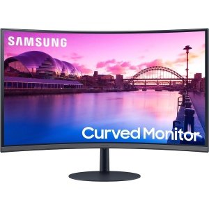 SAMSUNG Monitor curvo FHD de 27 pulgadas para juegos de la serie S39C, 75Hz, AMD FreeSync, modo de juego, comodidad ocular avanzada, pantalla sin marco, altavoces integrados, soporte de metal delgado,