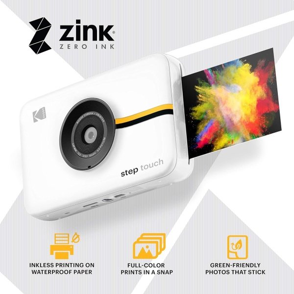 Kodak Step Touch | Cámara digital de 13 MP e impresora instantánea con pantalla táctil LCD de 3.5, video HD de 1080p - Suite de edición, Bluetooth y tecnología Zink Zero Ink | Blanco - Imagen 3