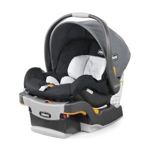 Chicco KeyFit 30 ClearTex Asiento y base de automóvil para bebés, asiento orientado hacia atrás para bebés de 4 a 30 libras, incluye soporte para cabeza y cuerpo para bebés, compatible con cochecitos Chicco, equipo de viaje para bebé, peltre/gris