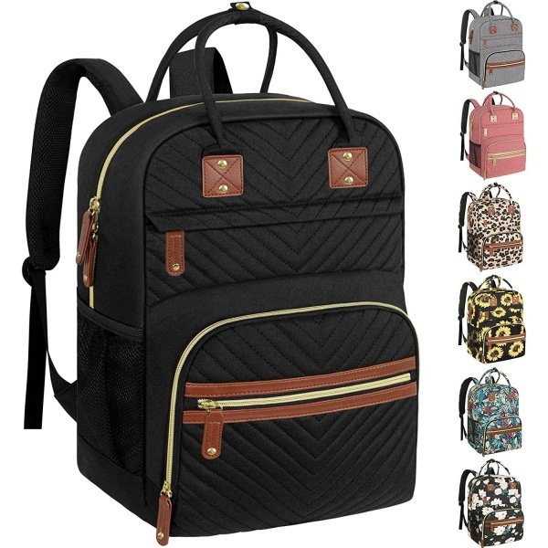 Bolsa de pañales para mujer, de gran capacidad, bolsa de bebé con bolsillos aislados, bolsas multifuncionales para pañales, Negro -, Mochilas Daypack