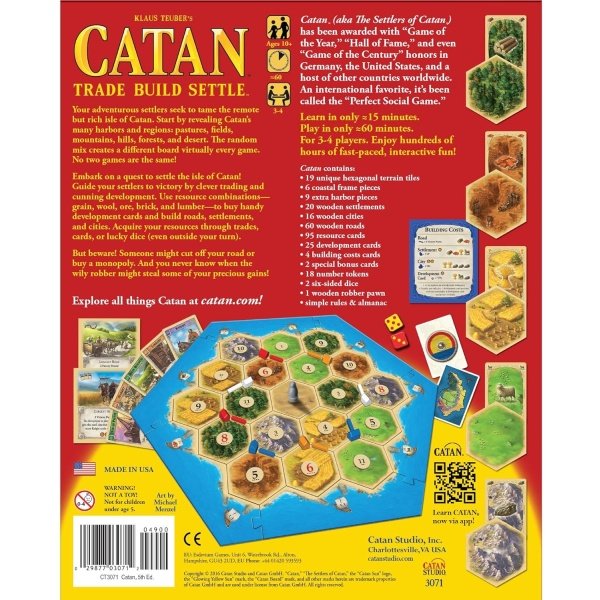 Catan (Juego base) juego de mesa de aventura para adultos y familia, a partir de 10 años, para 3 a 4 jugadores, tiempo de juego promedio de 60 minutos, fabricado por CATAN Studio - Image 2