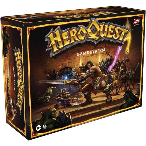 Juego de mesa Avalon Hill HeroQuest con sistema de juego de aventura iinmersiva de mazmorras, para edades de 14 años en adelante, 2 a 5 jugadores