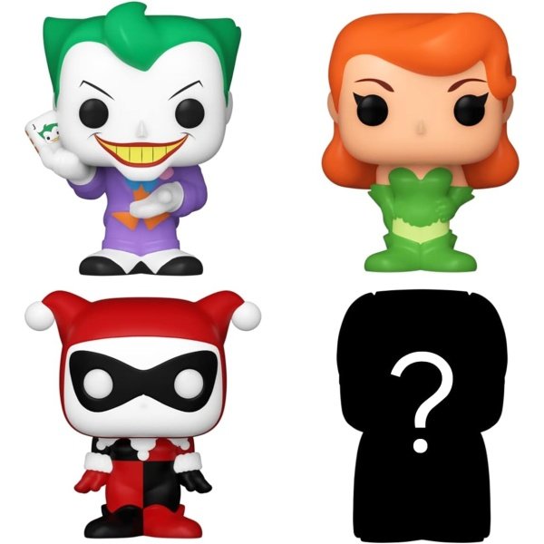 Funko Bitty Pop! DC Mini juguetes coleccionables paquete de 4 – Harley Quinn, Poison Ivy, The Joker & Mystery Chase figura (los estilos pueden variar) - Image 2
