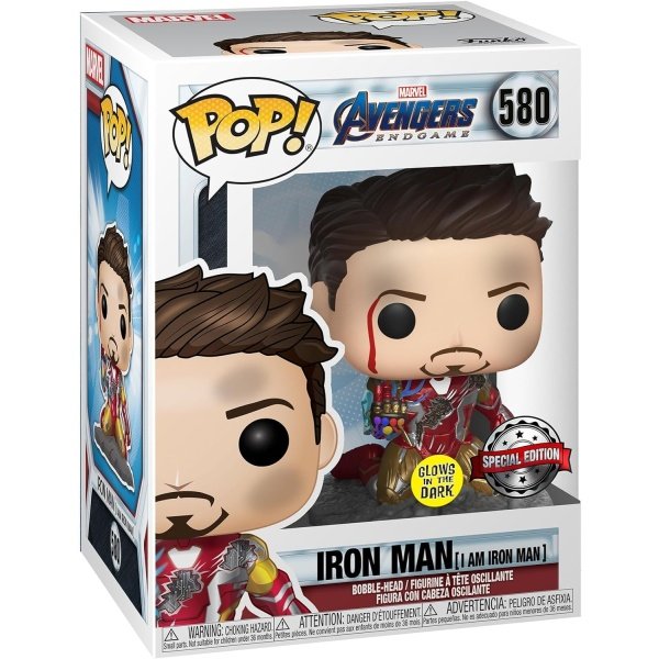 Funko Pop! Marvel: Avengers Endgame - I Am Iron Man (brilla en la oscuridad) figura de Bobblehead (exclusivo de PX)